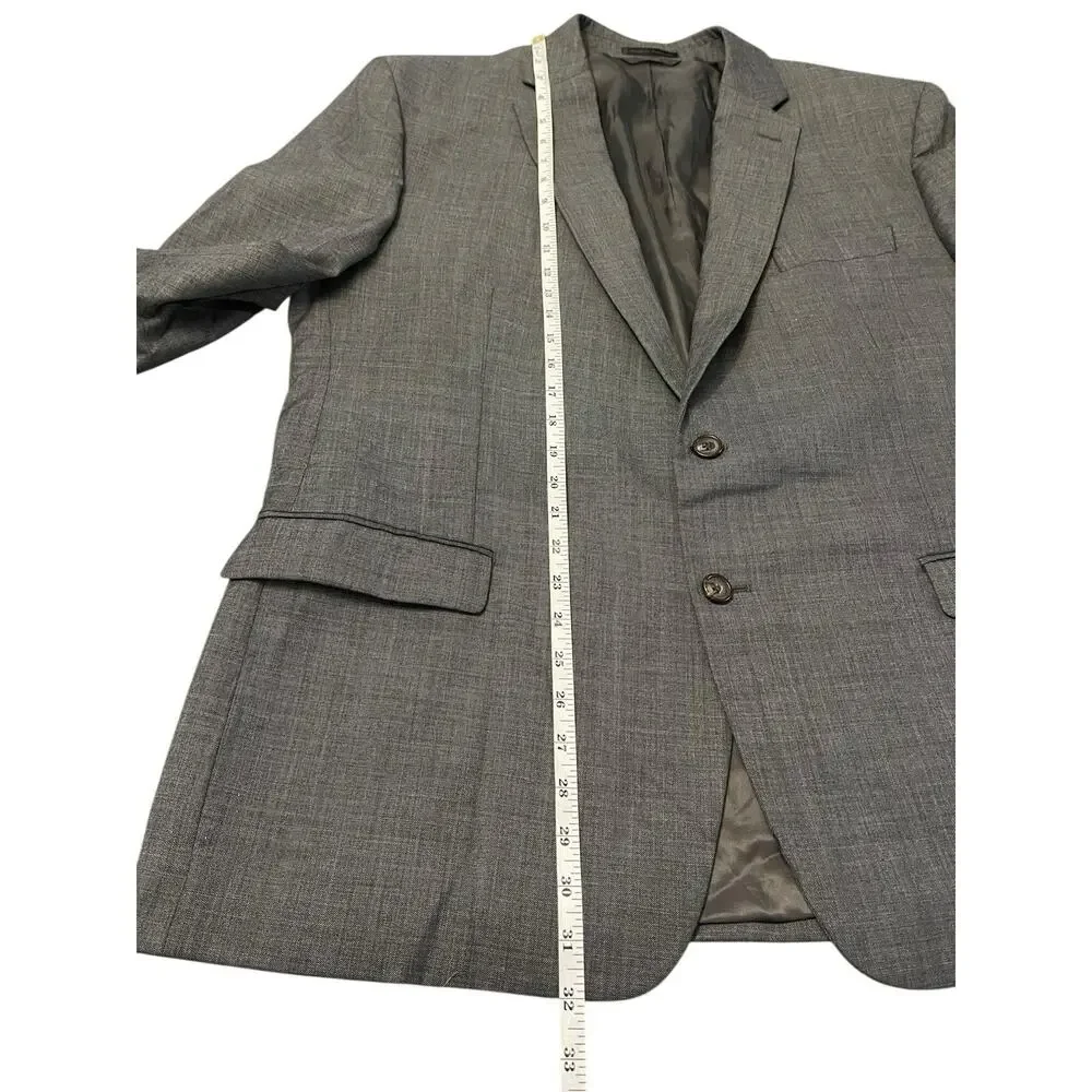 Lauren Ralph Lauren Gray 100% Wool Sport Coat Blazer Jacket 46R Classic Fit